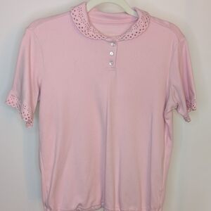 Blair Pink Eyelet Top